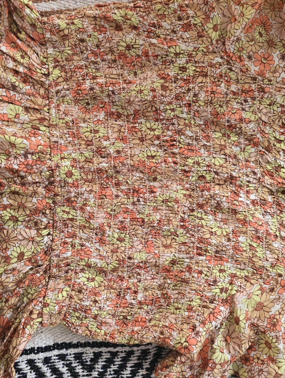 Floral Peplum Top Flutter Sleeve - Picture 8 of 8